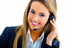 young assistant on call center